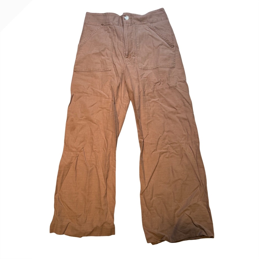 Maeve Anthropologie Wide Leg Utility Pants Brown‎ High Rise OB1494948 women's 8